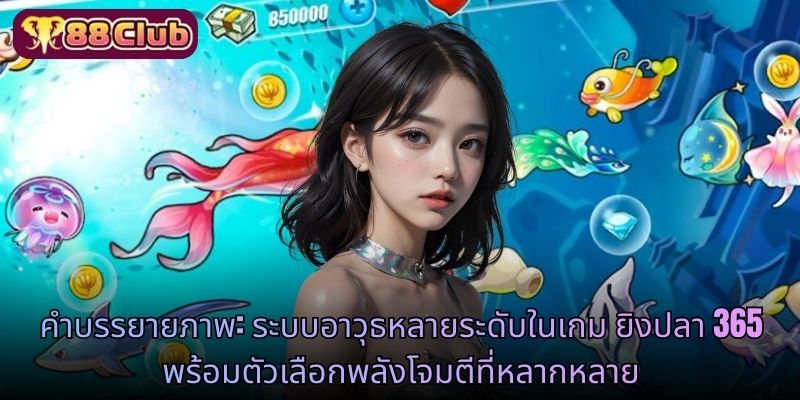 คำบรรยายภาพ: ระบบอาวุธหลายระดับในเกม ยิงปลา พร้อมตัวเลือกพลังโจมตีที่หลากหลาย